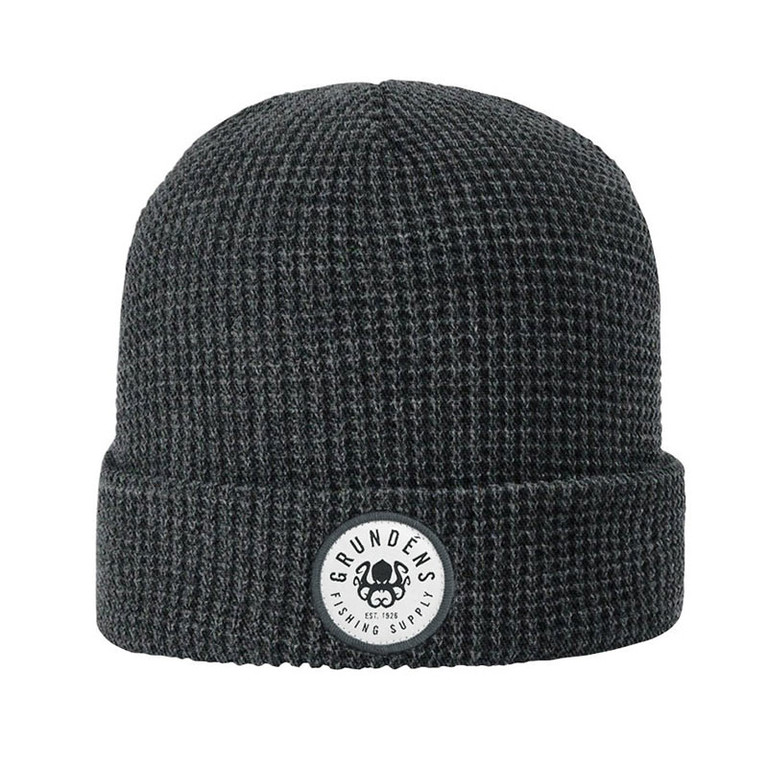 Фотография Шапка Grundens Kracken Waffle Beanie, Heather Charcoal, One Size