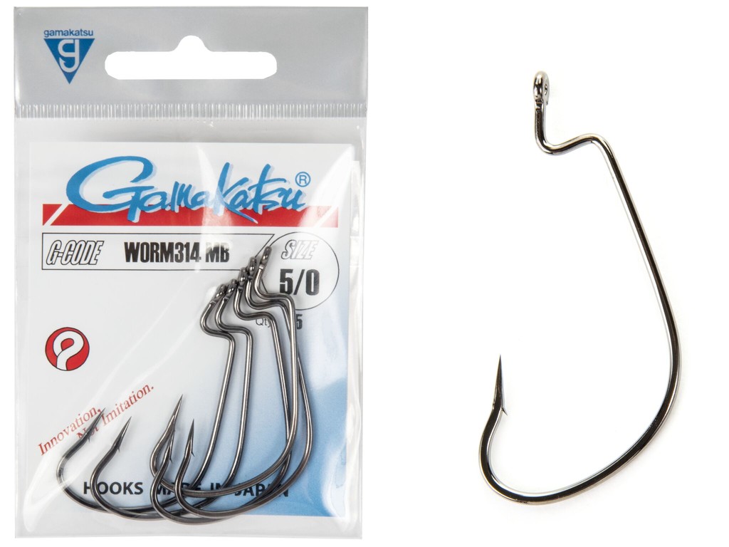 Фотография Крючки офсетные Gamakatsu WORM 314 HOOKS разм. 5/0 6шт.