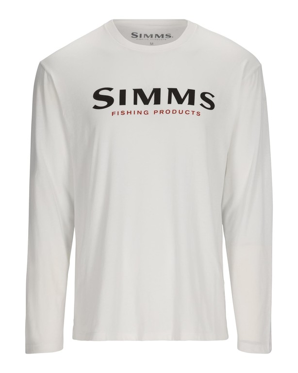 Фотография Футболка Simms Logo LS Shirt, White, XL