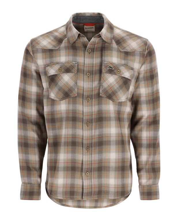 Фотография Рубашка Simms Santee Flannel LS Shirt, Black/Br.Blue Pane Ombre, M