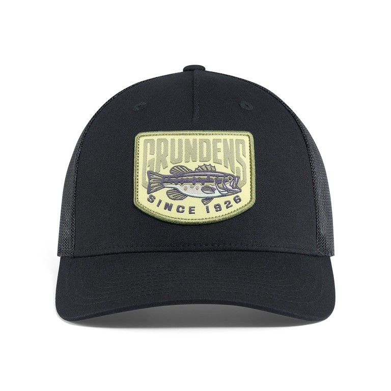 Фотография Кепка Grundens Bass Patch Trucker, Black, One Size