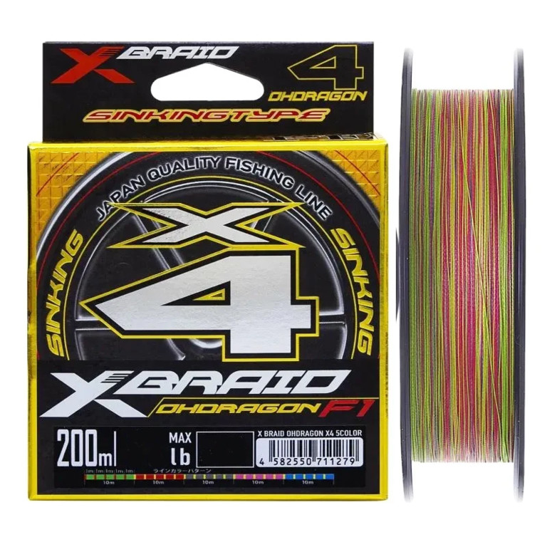 Фотография Шнур YGK X-Braid Ohdragon X4 ss1.40 5color 200m #1.0-16.5lb