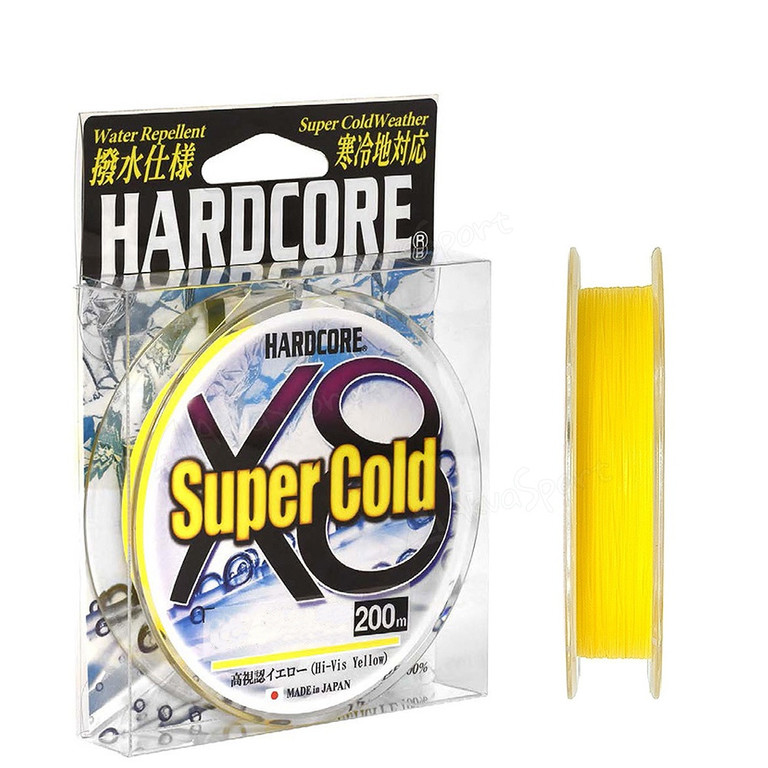 Фотография Пл.шн. Duel PE Hardcore Super Cold X8 150м Hi-Vis Yellow #2,0 (0,24мм)