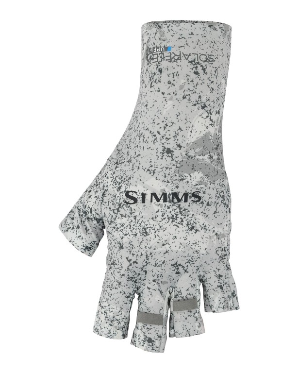 Фотография Перчатки Simms SolarFlex Half-Finger SunGlove, Back Eddy White, L
