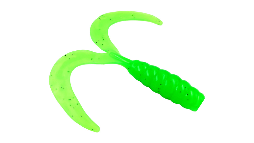 Фотография Твистер Big двойной хвост, 26см 75гр, 1шт шартрез с блестками