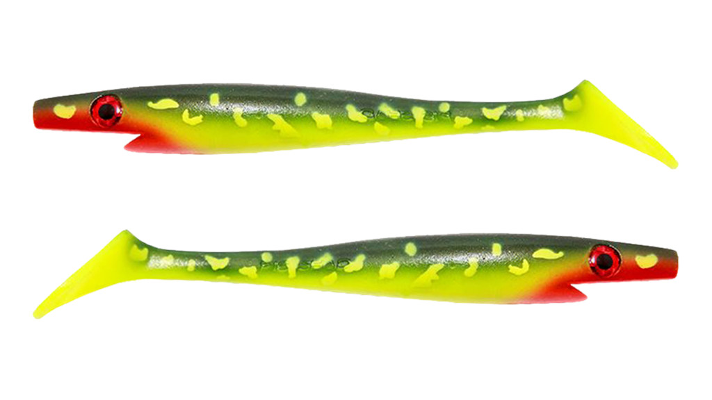 Фотография Силиконовая приманка Strike Pro Pig Shad Jr, Hot Pike 2шт SP-172C#KG2