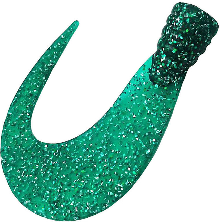 Фотография Хвост Big Sickle Tail твистерный Большой сер 12см 20г изу зел блес 2шт Н/Д