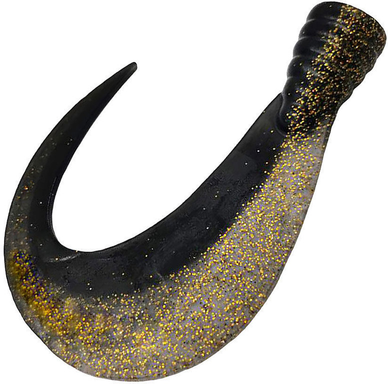 Фотография Хвост Big Sickle Tail твистерный Большой сер 12см 20г чернзол бл 2шт Н/Д