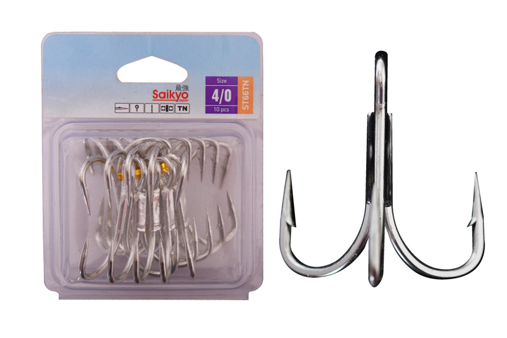 Фотография Крючки Saikyo тройн. ST66 № 4/0 (10 шт)