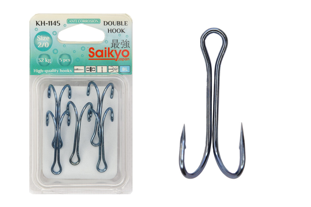 Фотография Крючки Saikyo двойн. KH-1145 №2/0 Blue (5шт)