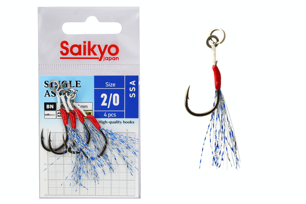 Фотография Крючки Saikyo SSA SINGLE ASSIST №2/0 (4 шт)