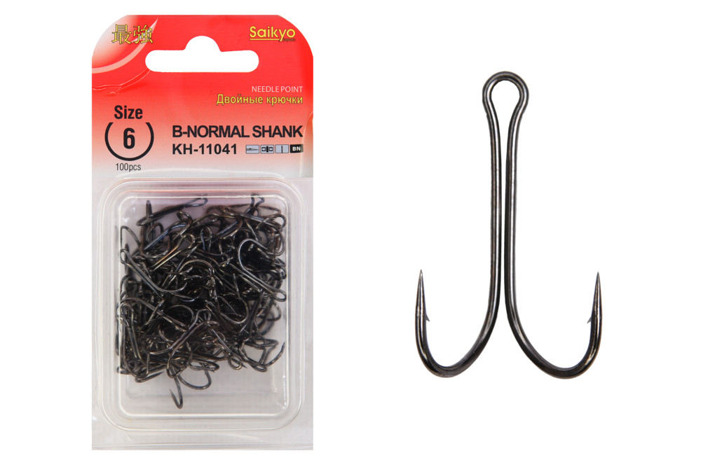Фотография Крючки Saikyo двойн.Normal Shank KH-11041 № 6 BN (100шт)