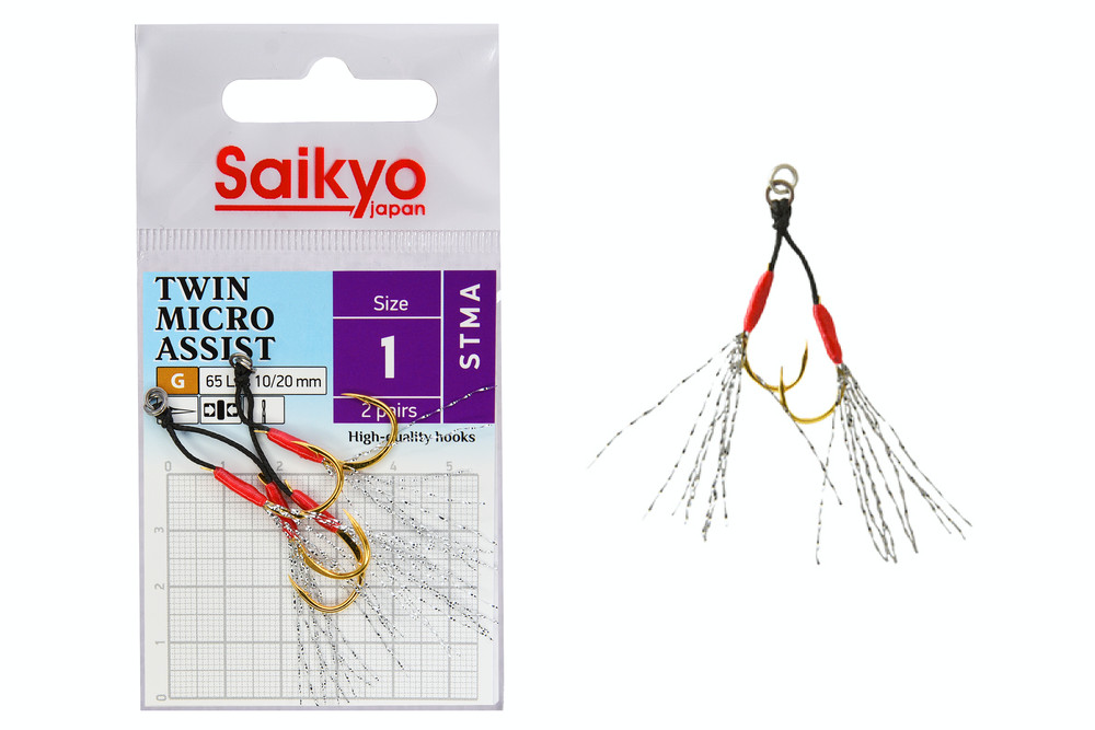 Фотография Крючки Saikyo STMA TWIN MICRO ASSIST №1 (2 пары)
