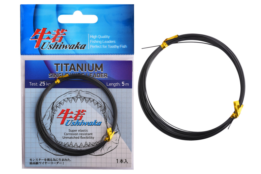 Фотография Поводочный материал Ushiwaka Titanium Single Wire, 25кг 5м