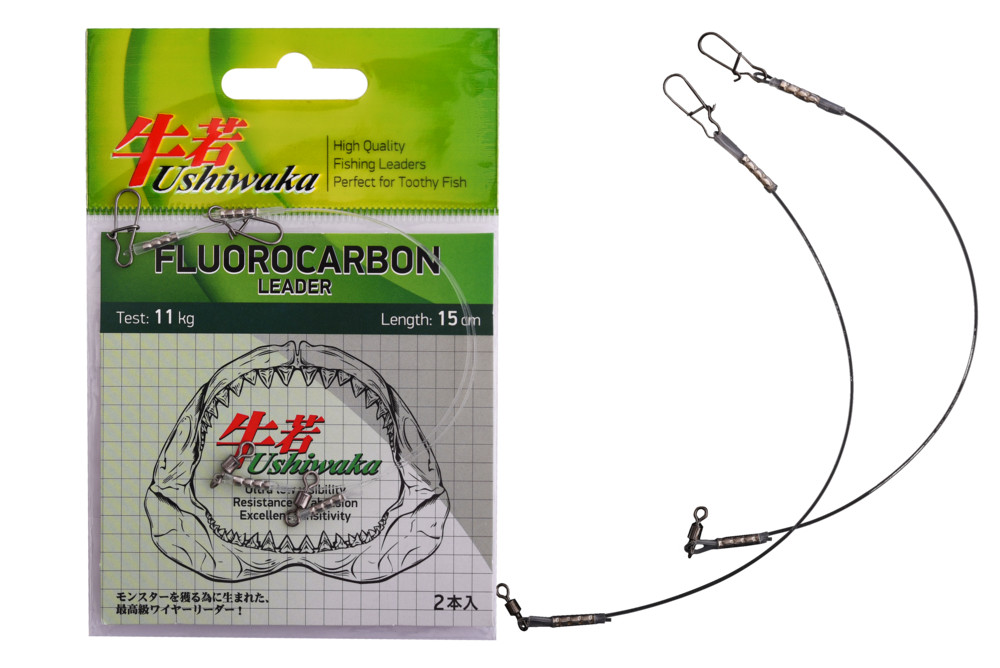Фотография Поводок Ushiwaka Fluorocarbon UF1511, 11кг/15см, 2шт