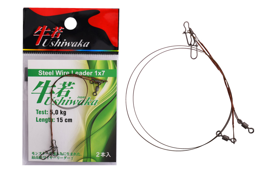 Фотография Поводок Ushiwaka USWL71505, 1х7, 5кг/15см, 2шт