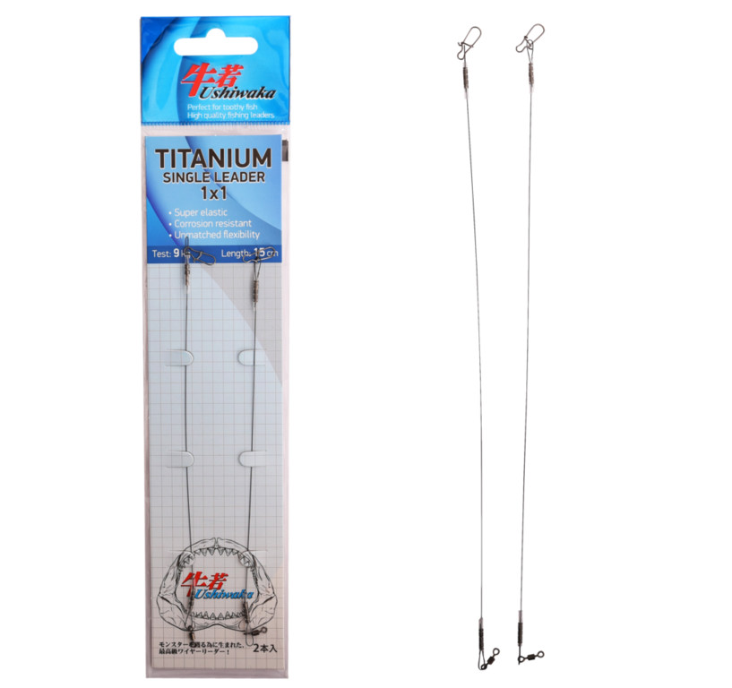Фотография Поводок Ushiwaka Titanium Single UTS11509, 1х1, 9кг/15см, 2шт