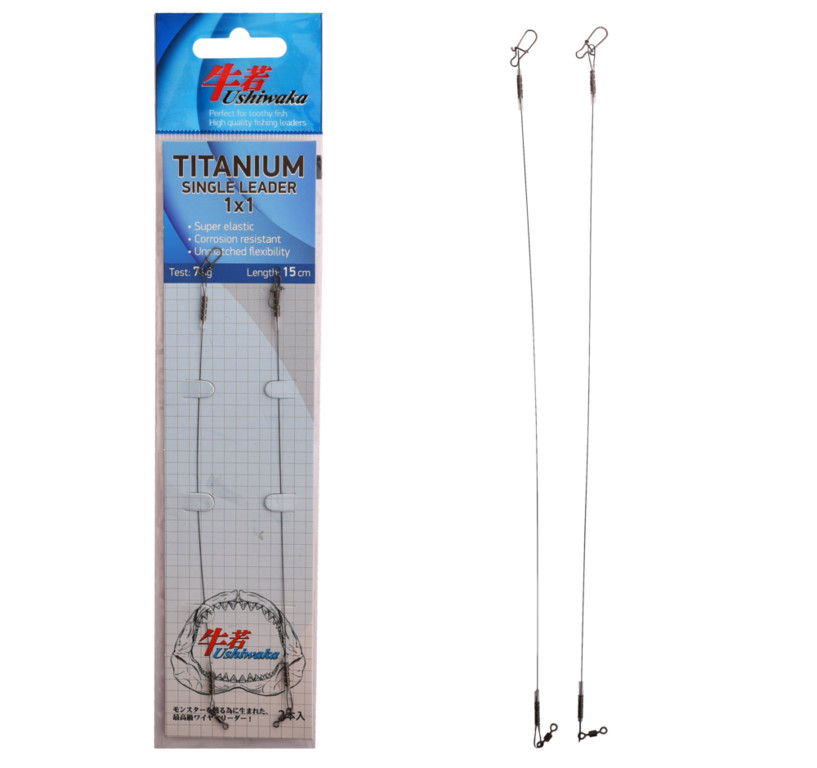 Фотография Поводок Ushiwaka Titanium Single UTS11507, 1х1, 7кг/15см, 2шт