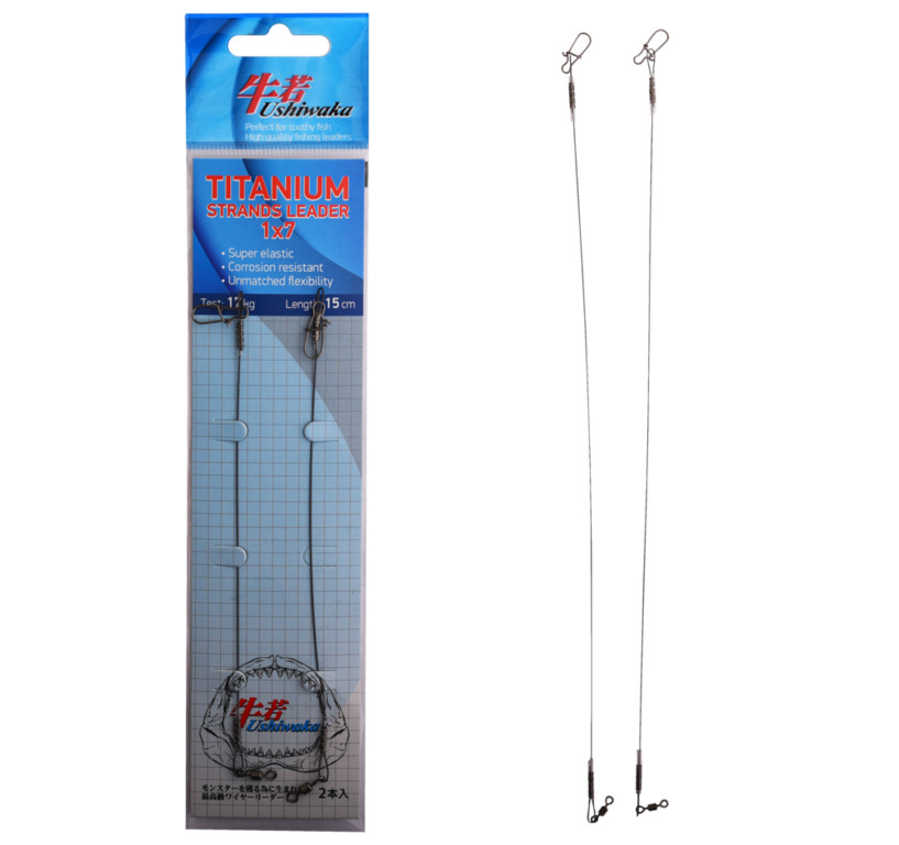 Фотография Поводок Ushiwaka Titanium Strands UTS71517, 1х7, 17кг/15см, 2шт