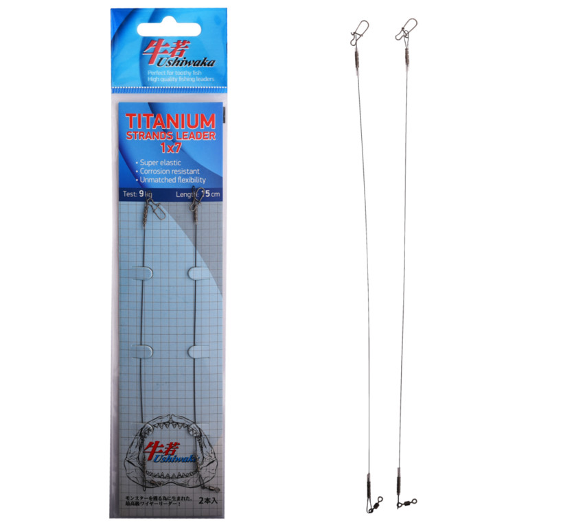 Фотография Поводок Ushiwaka Titanium Strands UTS71509, 1х7, 9кг/15см, 2шт