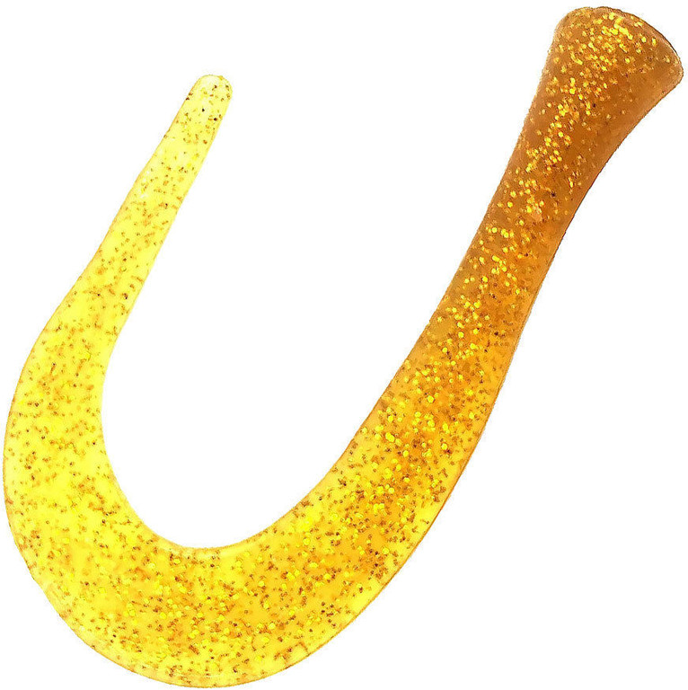 Фотография Хвост силиконовый для Guppie Jr 9см 3,4гр, желтый с блестками 4шт
