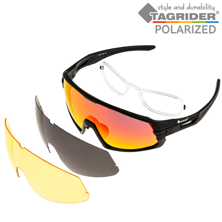 Фотография Очки поляризационные Tagrider IMN-005 Gray Brown Yel сменные линзы