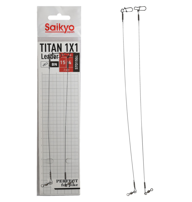 Фотография Поводок Saikyo Titan 1x1 STO1504, 4кг/15см, 2шт