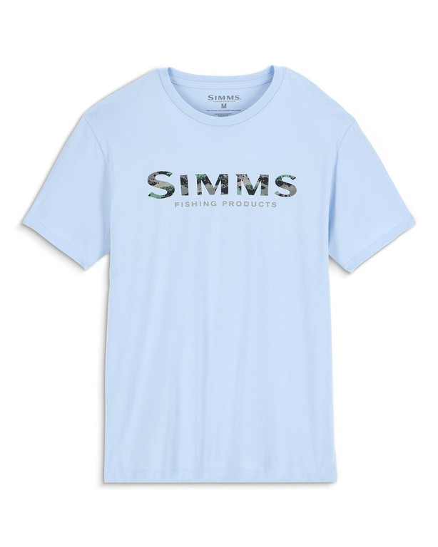 Фотография Футболка Simms Simms Shroud Fill Logo T-Shirt, Sky Blue, XXL