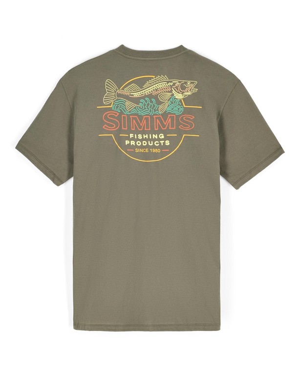 Фотография Футболка Simms Neon Draft T-Shirt, Army Green, XL