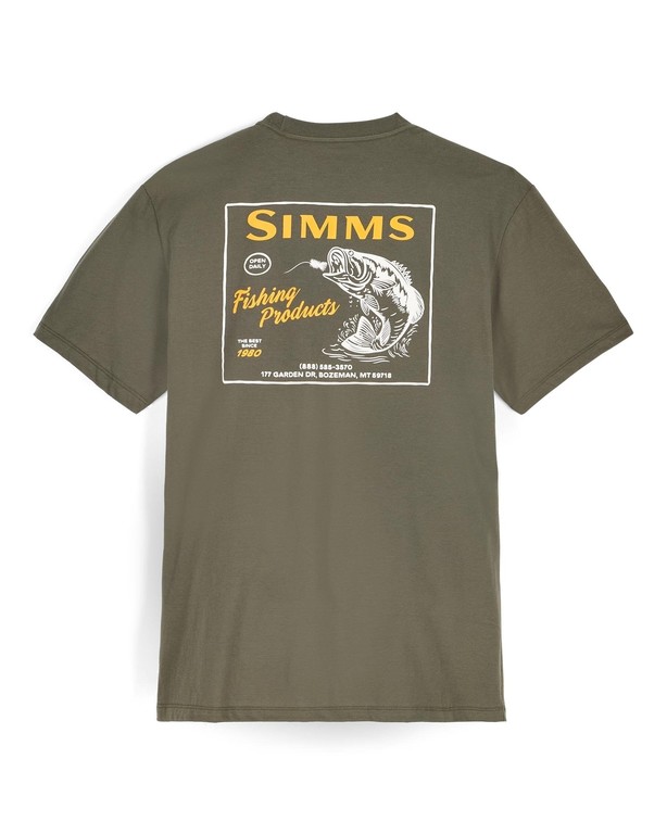 Фотография Футболка Simms Locals Bass Shop T-Shirt, Loden, S