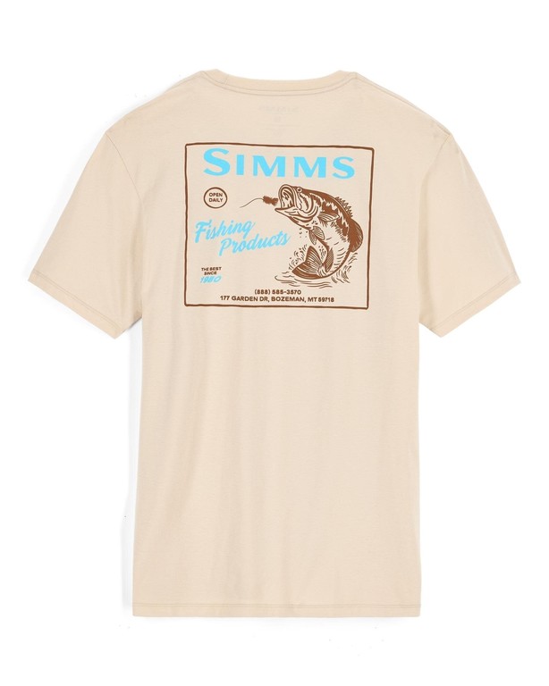 Фотография Футболка Simms Locals Bass Shop T-Shirt, Natural, XXL