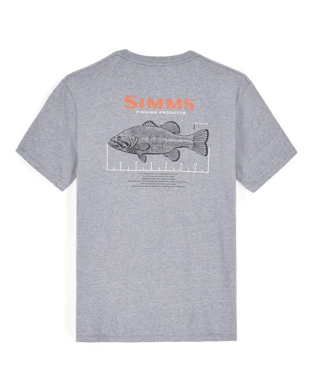 Фотография Футболка Simms Bass Ruler T-Shirt, Athletic Heather, S