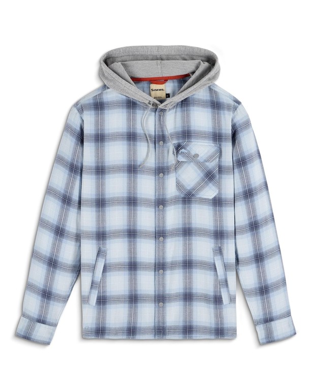 Фотография Рубашка Simms Santee Flannel Hoody, Ely Plaid: Bimini, XXL