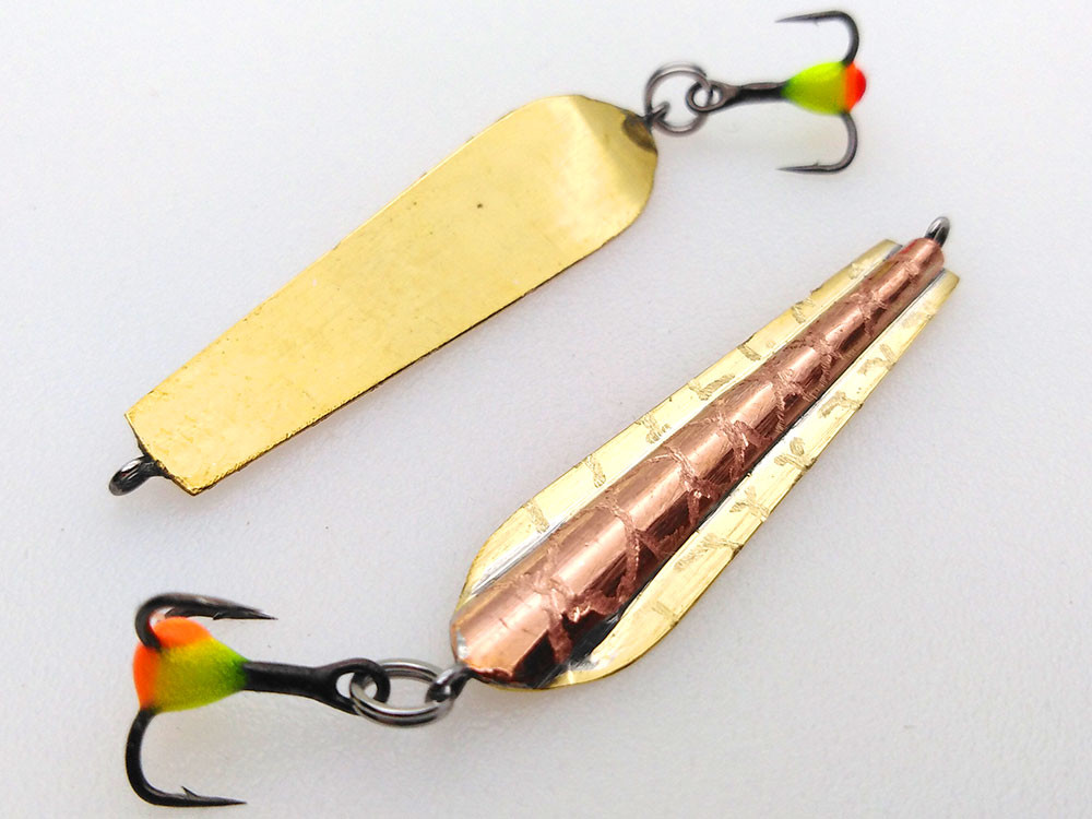 Фотография Зимняя блесна ПРОКЛАДКА Y подвес 35мм 2,1г латунь-медь