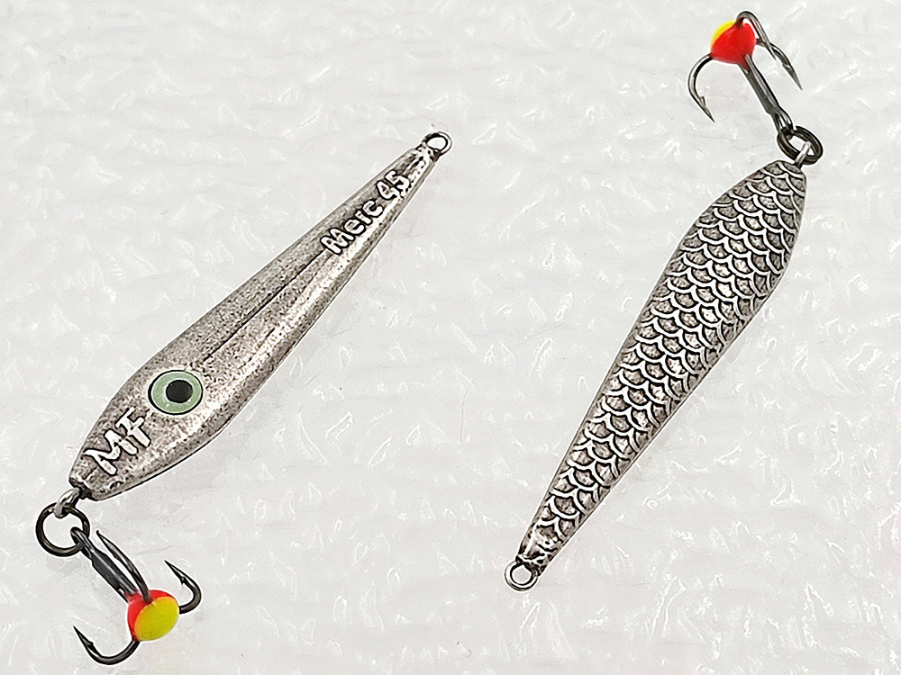 Фотография Зимняя блесна литая Merc 45 ЛАЙТ черное серебро подвес 5,7 гр