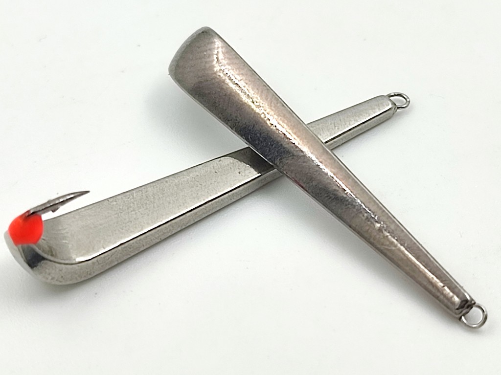 Фотография Блесна литая "Гвоздь Тощий ЛАЙТ" серебро впай 40мм, 2.9 гр