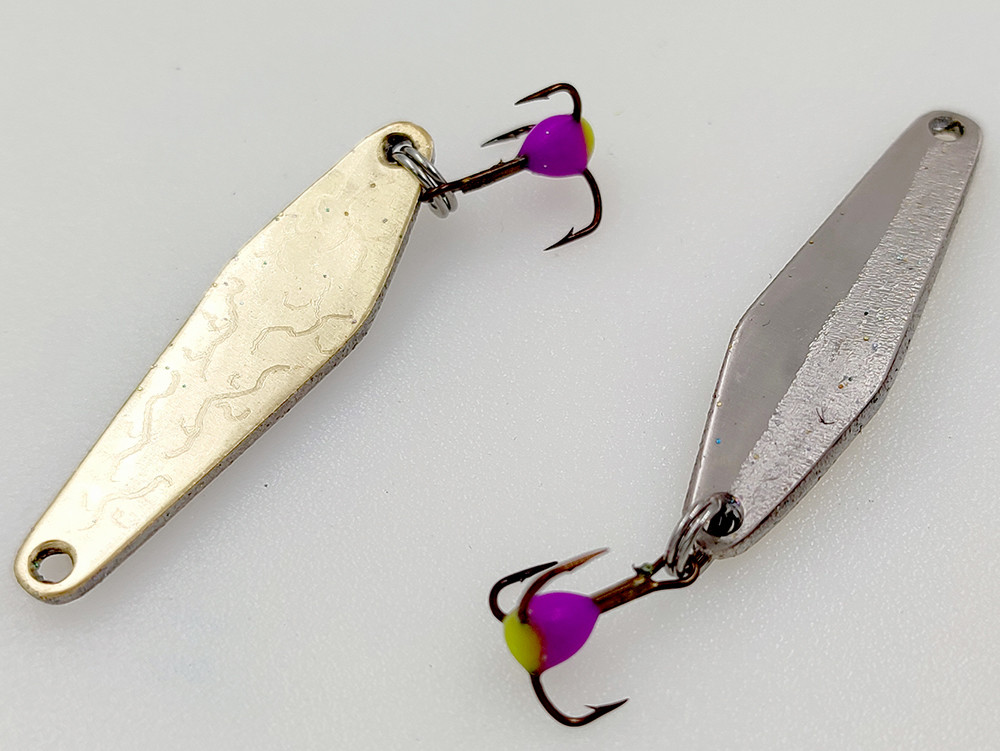 Фотография Блесна зимняя "Лодочка 40" подвес мельхиор-латунь