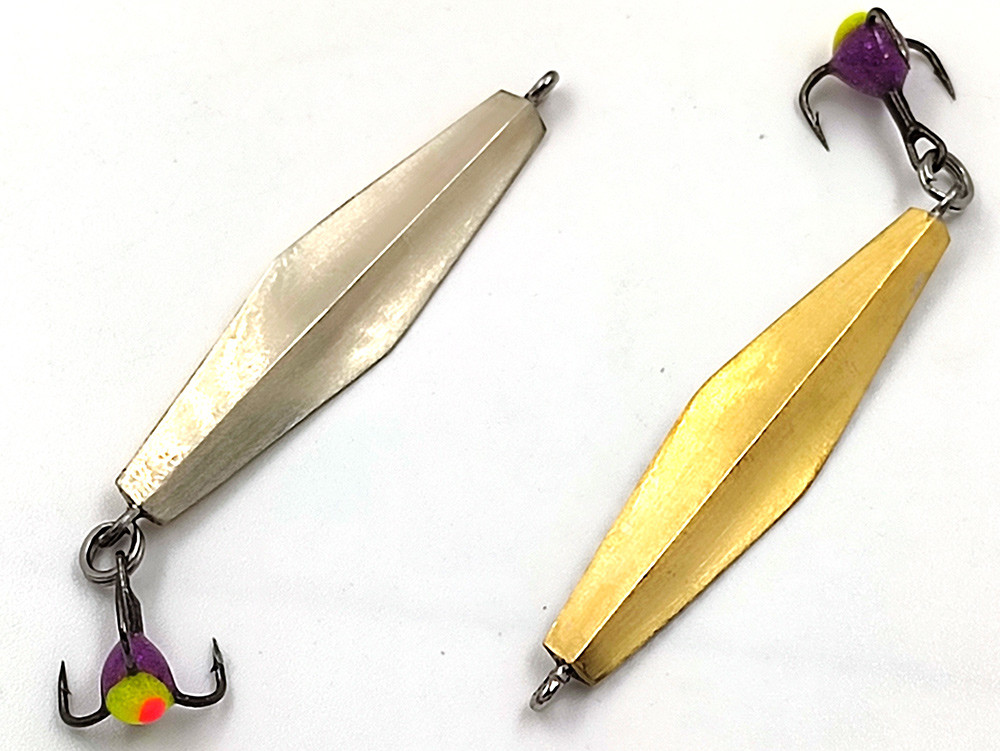 Фотография Зимняя блесна Ромб Витебский Лайт 40мм 3,5г подвес серебро-латунь