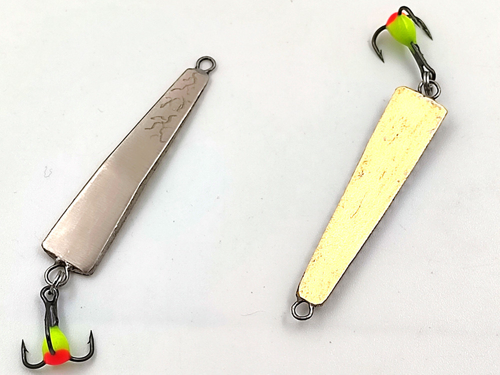 Фотография Блесна зимняя Горбик 35 подвес серебро-латунь