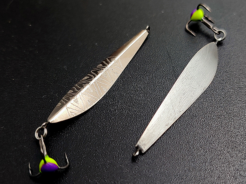 Фотография Зимняя блесна Маралистик90 VV Широкий 45мм 4,5г подвес мельхиор