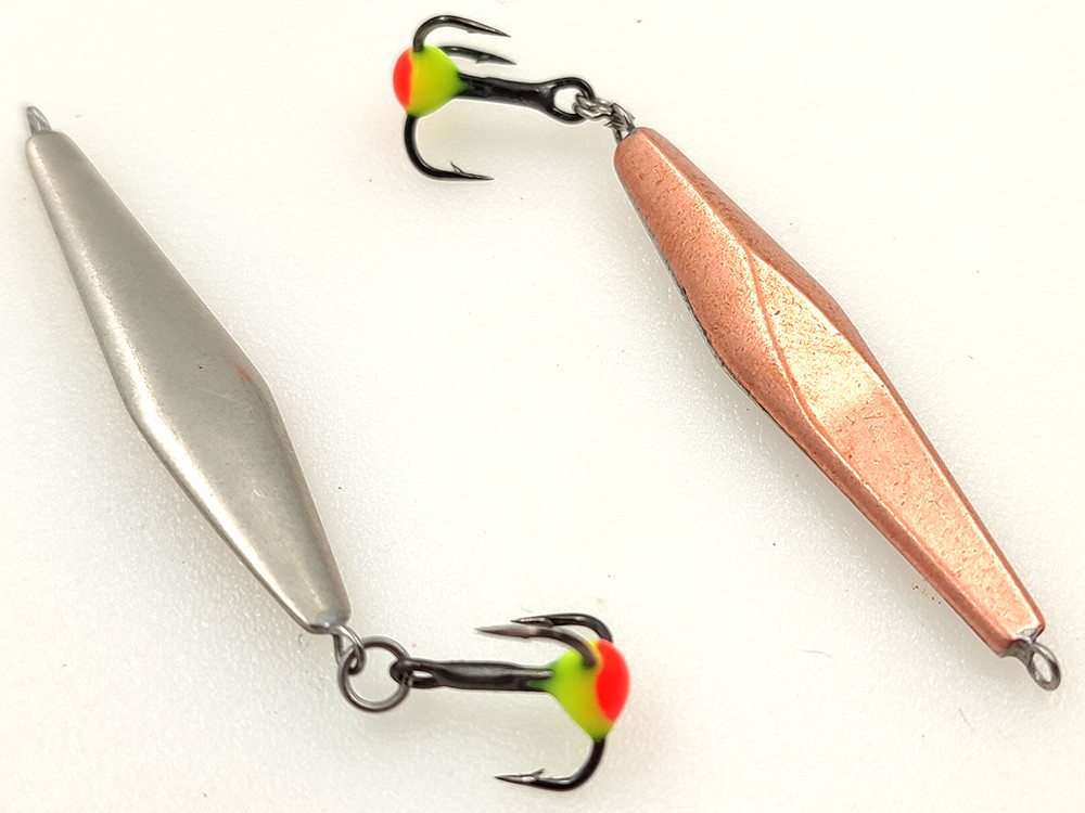 Фотография Зимняя блесна КТ YZ 50мм серебро-медь подвес