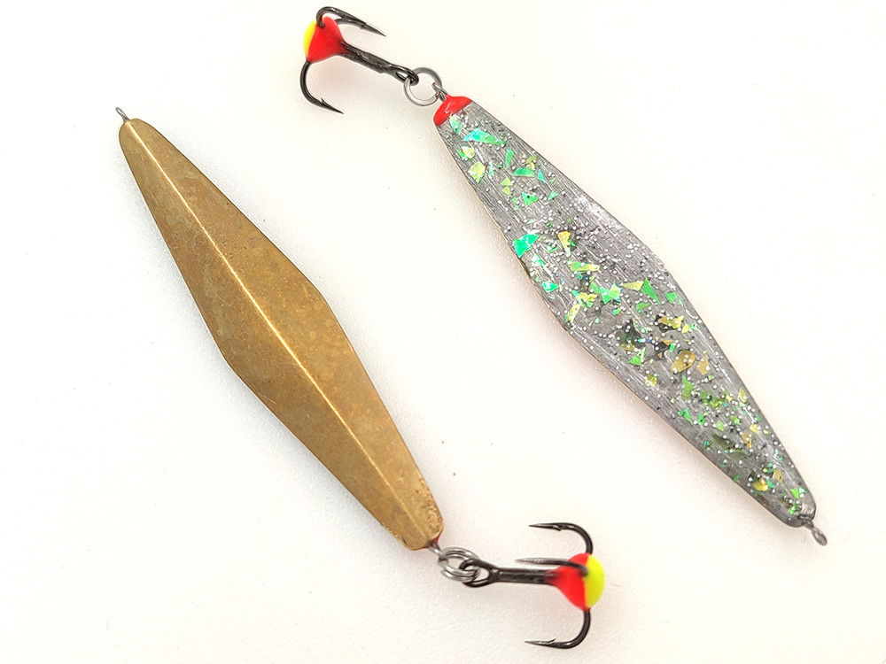 Фотография Зимняя блесна Кобона 5 57мм латунь - зеленый малек