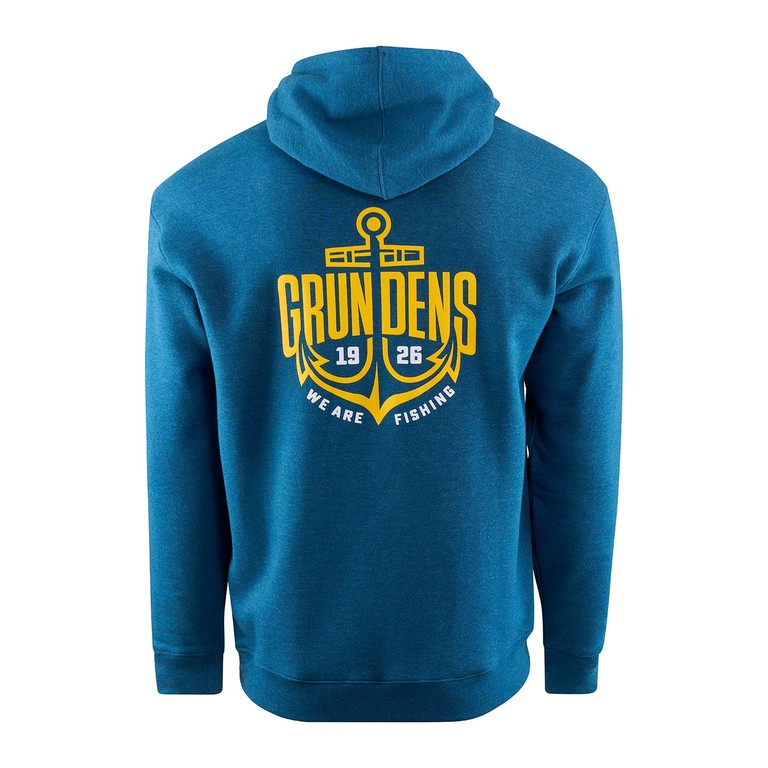 Фотография Толстовка Grundens Displacement DWR Hoodie, Anchor Navy Heather, M