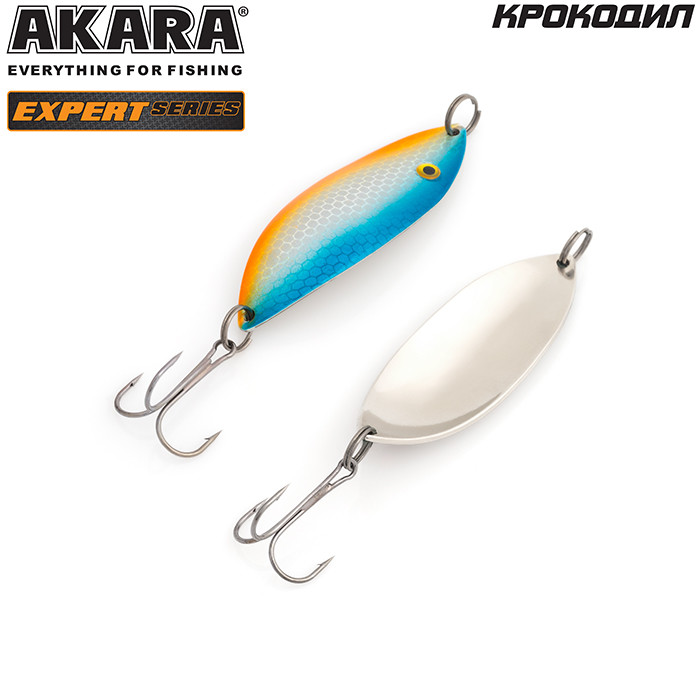 Фотография Блесна колеблющаяся Akara Expert Крокодил BL-KR70-25-1/SIL