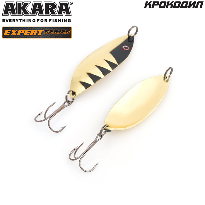 Фотография Блесна колеблющаяся Akara Expert Крокодил BL-KR70-25-13/GO