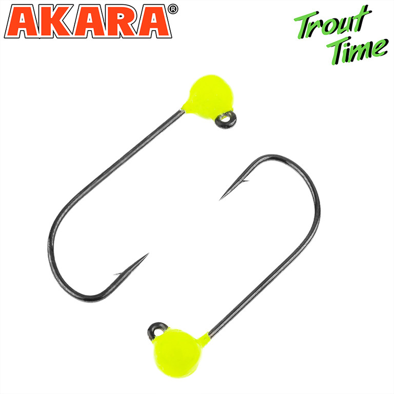 Фотография Форелевая джиг-головка Akara Trout Time Шар вол Yel 3ш JTRW-03-4-EL-F3