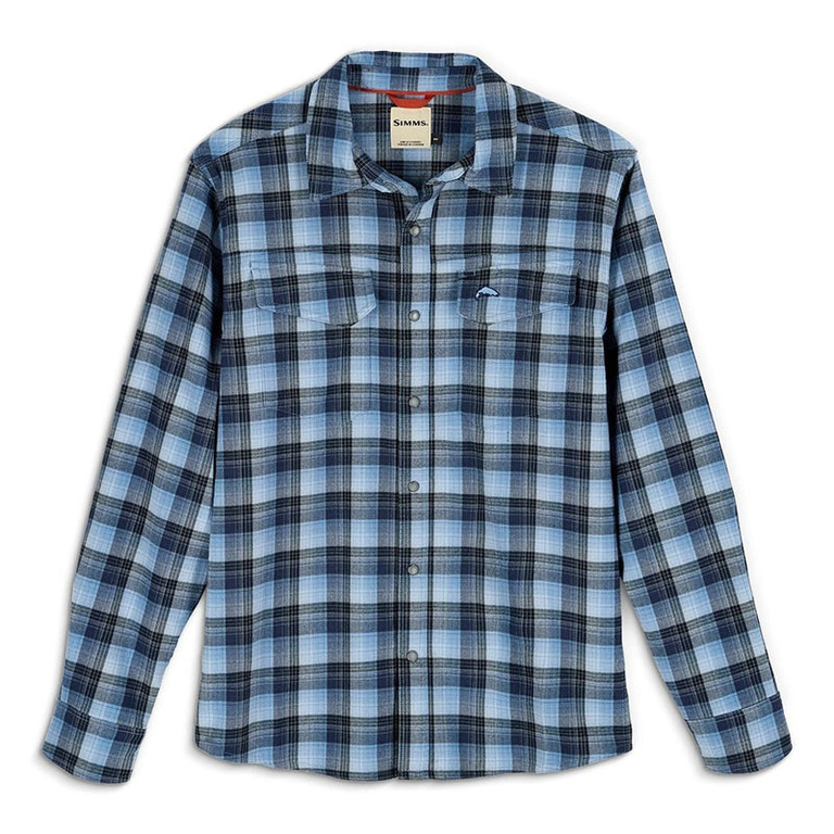 Фотография Рубашка Simms Gallatin Flannel LS Shirt, Kennebec Plaid Steel Blue, XL