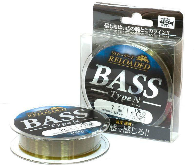Фотография Леска Gosen Reloaded Bass Type N 100м 2.0 8lb (0.235mm)