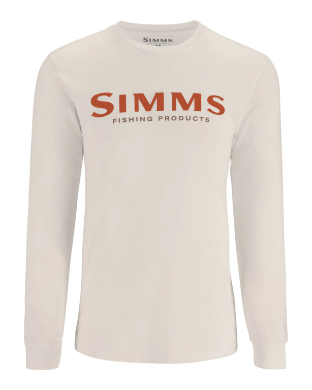 Фотография Футболка Simms Logo LS Shirt, Natural, XL