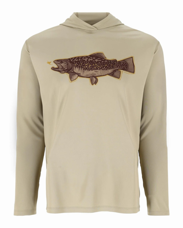Фотография Футболка Simms Tech Hoody - Artist Series, Stone Trout Fly, XL